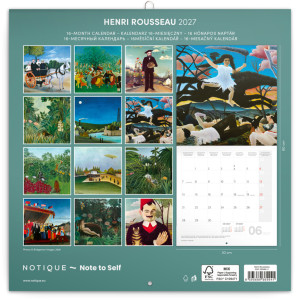 NOTIQUE Poznámkový kalendář Henri Rousseau 2027, 30 x 30 cm