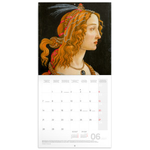 NOTIQUE Grid calendar Sandro Botticelli 2027, 30 x 30 cm