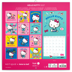 NOTIQUE Poznámkový kalendář Hello Kitty 2027, 30 x 30 cm