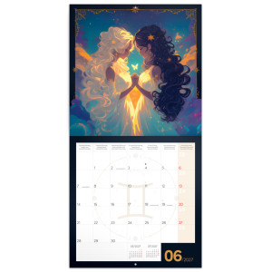 NOTIQUE Grid calendar Anime Zodiac 2027, 30 x 30 cm