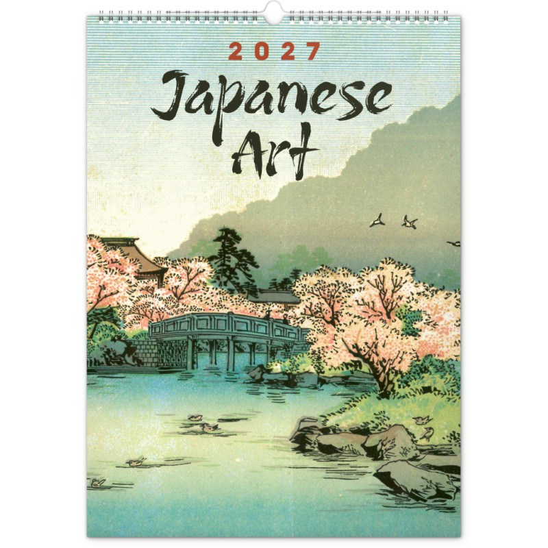 NOTIQUE Nástěnný kalendář Vintage plakáty – japonské umění 2027, 33 x 46 cm