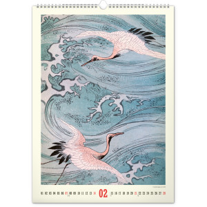 NOTIQUE Nástěnný kalendář Vintage plakáty – japonské umění 2027, 33 x 46 cm