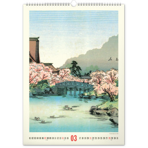 NOTIQUE Nástěnný kalendář Vintage plakáty – japonské umění 2027, 33 x 46 cm