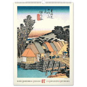 NOTIQUE Nástěnný kalendář Vintage plakáty – japonské umění 2027, 33 x 46 cm