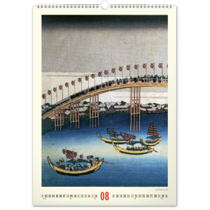 NOTIQUE Nástěnný kalendář Vintage plakáty – japonské umění 2027, 33 x 46 cm