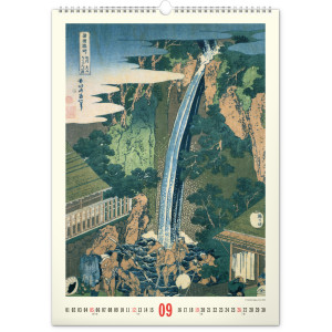 NOTIQUE Nástěnný kalendář Vintage plakáty – japonské umění 2027, 33 x 46 cm