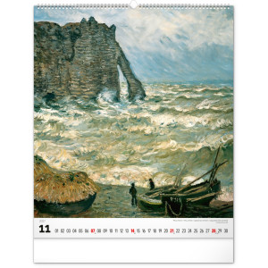 NOTIQUE Nástěnný kalendář Claude Monet 2027, 48 x 56 cm