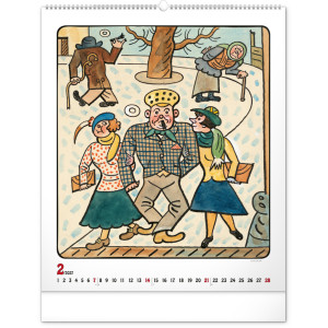 NOTIQUE Nástěnný kalendář Josef Lada 2027, 48 x 56 cm
