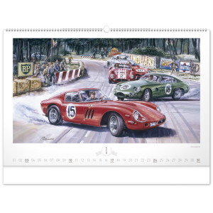 NOTIQUE Nástěnný kalendář Oldtimers – Václav Zapadlík 2027, 64 x 42 cm