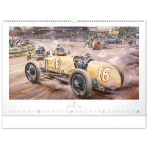 NOTIQUE Nástěnný kalendář Oldtimers – Václav Zapadlík 2027, 64 x 42 cm