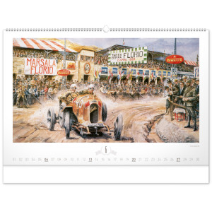 NOTIQUE Nástěnný kalendář Oldtimers – Václav Zapadlík 2027, 64 x 42 cm
