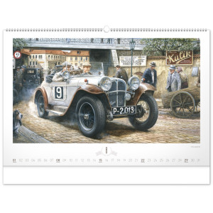 NOTIQUE Nástěnný kalendář Oldtimers – Václav Zapadlík 2027, 64 x 42 cm