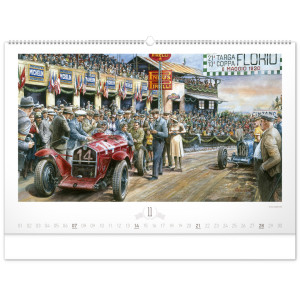 NOTIQUE Nástěnný kalendář Oldtimers – Václav Zapadlík 2027, 64 x 42 cm