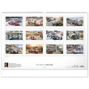 NOTIQUE Nástěnný kalendář Oldtimers – Václav Zapadlík 2027, 64 x 42 cm