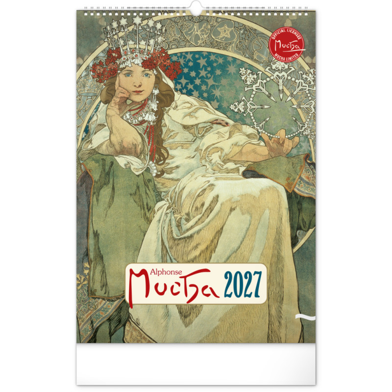 NOTIQUE Nástěnný kalendář Alfons Mucha 2027, 33 x 46 cm
