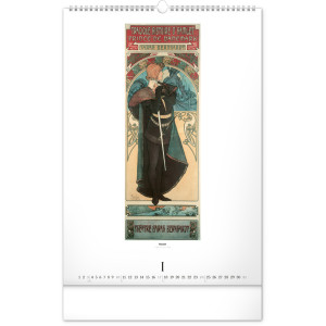 NOTIQUE Nástěnný kalendář Alfons Mucha 2027, 33 x 46 cm