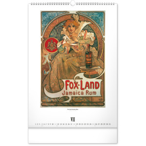 NOTIQUE Nástěnný kalendář Alfons Mucha 2027, 33 x 46 cm