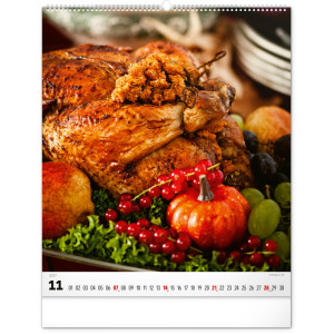NOTIQUE Nástěnný kalendář Gourmet 2027, 48 x 56 cm