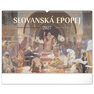 NOTIQUE Nástěnný kalendář Slovanská epopej – Alfons Mucha 2027, 48 x 33 cm