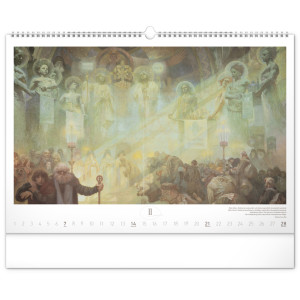 NOTIQUE Nástěnný kalendář Slovanská epopej – Alfons Mucha 2027, 48 x 33 cm