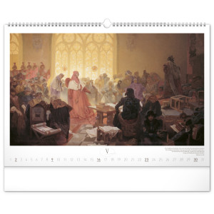 NOTIQUE Nástěnný kalendář Slovanská epopej – Alfons Mucha 2027, 48 x 33 cm