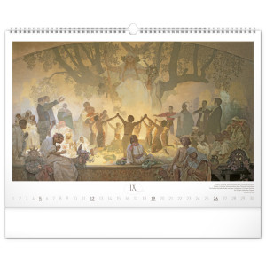 NOTIQUE Nástěnný kalendář Slovanská epopej – Alfons Mucha 2027, 48 x 33 cm