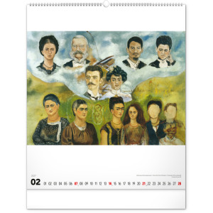 NOTIQUE Nástěnný kalendář Frida Kahlo 2027, 48 x 56 cm