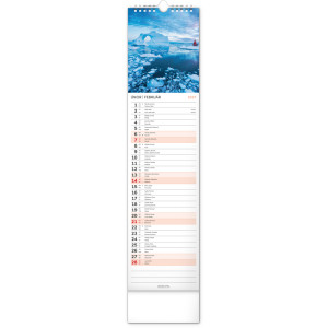 NOTIQUE Nástěnný kalendář Krajina 2027, 12 x 48 cm