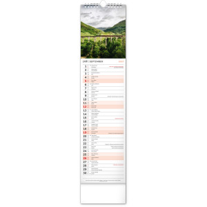 NOTIQUE Nástěnný kalendář Krajina 2027, 12 x 48 cm