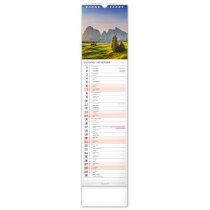 NOTIQUE Nástěnný kalendář Krajina 2027, 12 x 48 cm