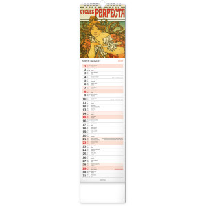 NOTIQUE Nástěnný kalendář Alfons Mucha 2027, 12 x 48 cm