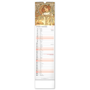 NOTIQUE Nástěnný kalendář Alfons Mucha 2027, 12 x 48 cm