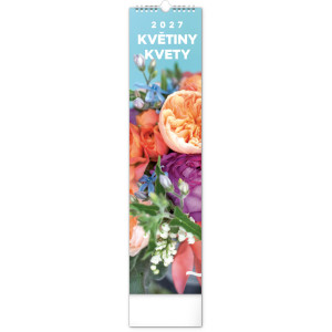 NOTIQUE Nástěnný kalendář Květiny – Kvety 2027, 12 x 48 cm