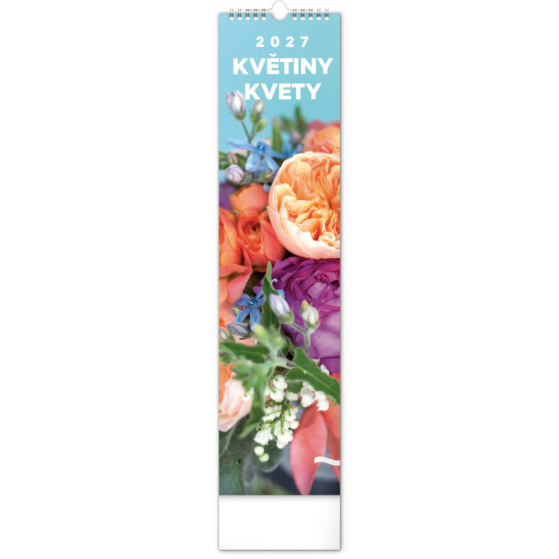 NOTIQUE Nástěnný kalendář Květiny – Kvety 2027, 12 x 48 cm