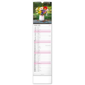 NOTIQUE Nástěnný kalendář Květiny – Kvety 2027, 12 x 48 cm