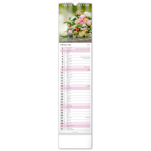 NOTIQUE Nástěnný kalendář Květiny – Kvety 2027, 12 x 48 cm