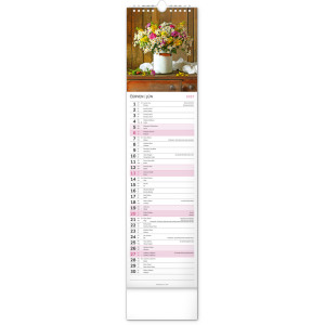 NOTIQUE Nástěnný kalendář Květiny – Kvety 2027, 12 x 48 cm