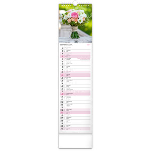 NOTIQUE Nástěnný kalendář Květiny – Kvety 2027, 12 x 48 cm