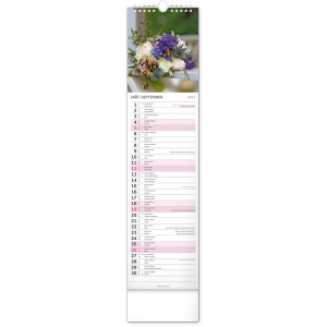 NOTIQUE Nástěnný kalendář Květiny – Kvety 2027, 12 x 48 cm