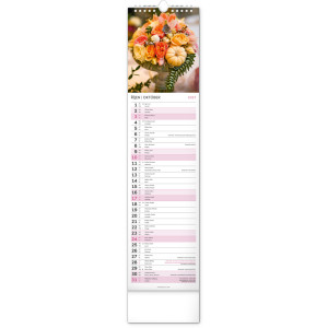 NOTIQUE Nástěnný kalendář Květiny – Kvety 2027, 12 x 48 cm