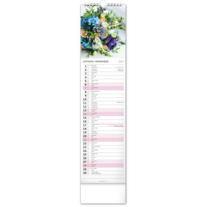 NOTIQUE Nástěnný kalendář Květiny – Kvety 2027, 12 x 48 cm