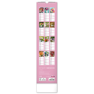 NOTIQUE Nástěnný kalendář Květiny – Kvety 2027, 12 x 48 cm