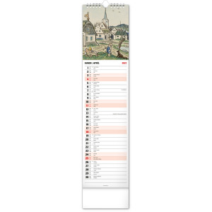 NOTIQUE Nástěnný kalendář Josef Lada 2027, 12 x 48 cm