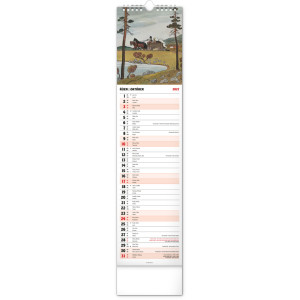 NOTIQUE Nástěnný kalendář Josef Lada 2027, 12 x 48 cm