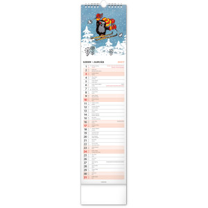 NOTIQUE Nástěnný kalendář Krteček – Krtko 2027, 12 x 48 cm
