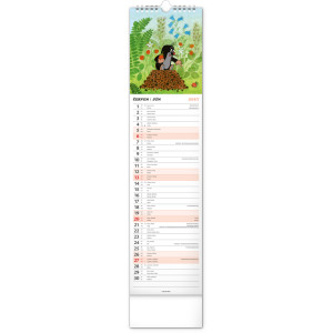 NOTIQUE Nástěnný kalendář Krteček – Krtko 2027, 12 x 48 cm
