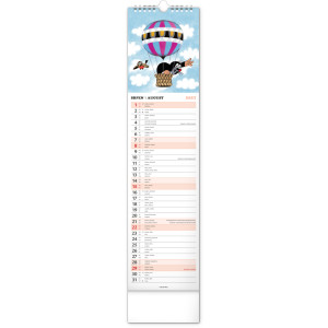 NOTIQUE Nástěnný kalendář Krteček – Krtko 2027, 12 x 48 cm