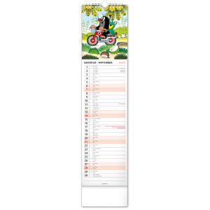 NOTIQUE Nástěnný kalendář Krteček – Krtko 2027, 12 x 48 cm