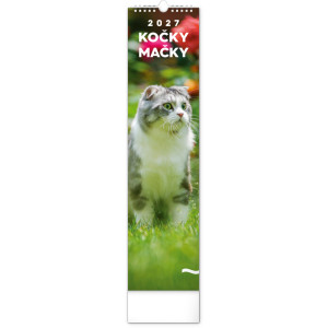 NOTIQUE Nástěnný kalendář Kočky 2027, 12 x 48 cm
