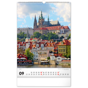NOTIQUE Nástěnný kalendář Praha 2027, 33 x 46 cm